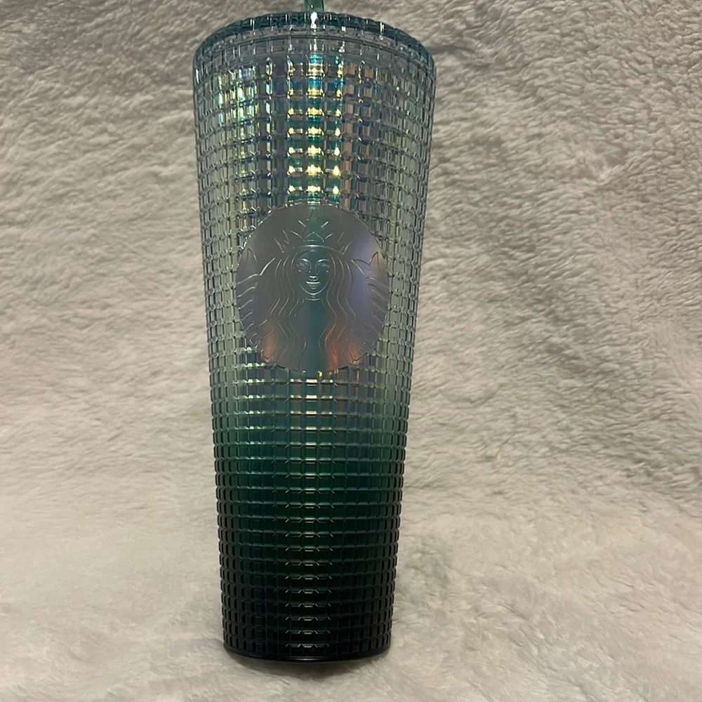 Starbucks Green Tumbler with Metallic Accents